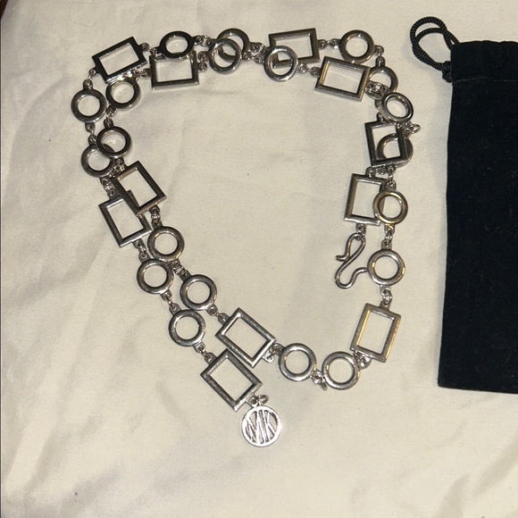 Micheal Kors Chain Belt​​​​​​​​​​​​ circles& rectangles in black bag NWOT - Picture 1 of 6